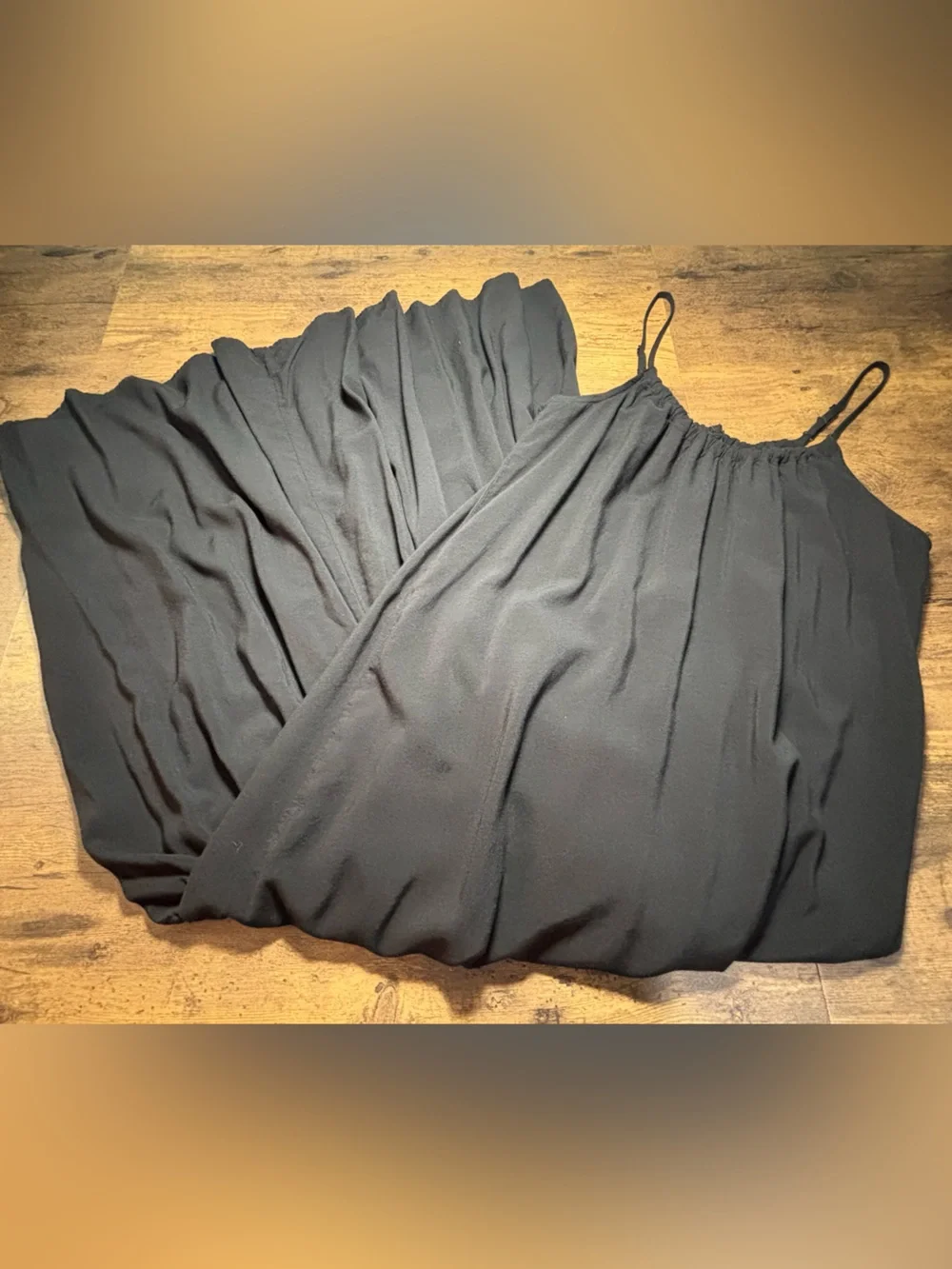 Apt. 9 Black Adjustable Spaghetti Strap Flounce Midi Dress S whimsygoth fairy